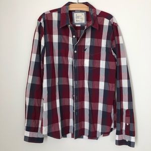 American Eagle Men’s Athletic Fit Plaid Button Down